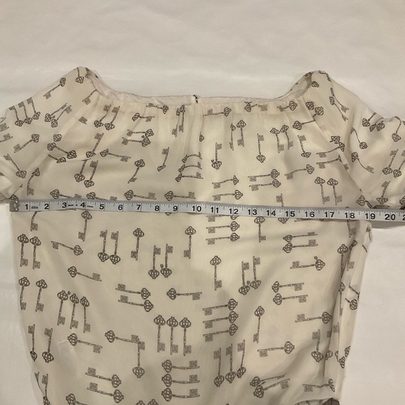 Ted Baker Romper Printed Keys Bow Neck Belted Waist Pockets Side Zipper Size 4 - Picture 12 of 16